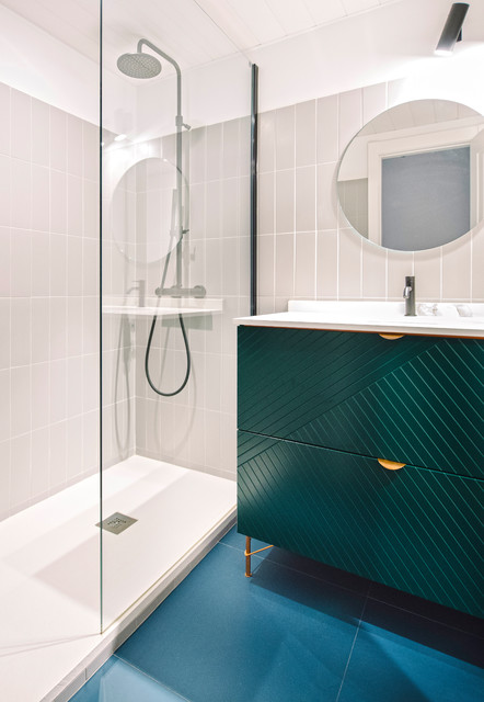 Vivienda en Legazpi, Madrid modern-badezimmer