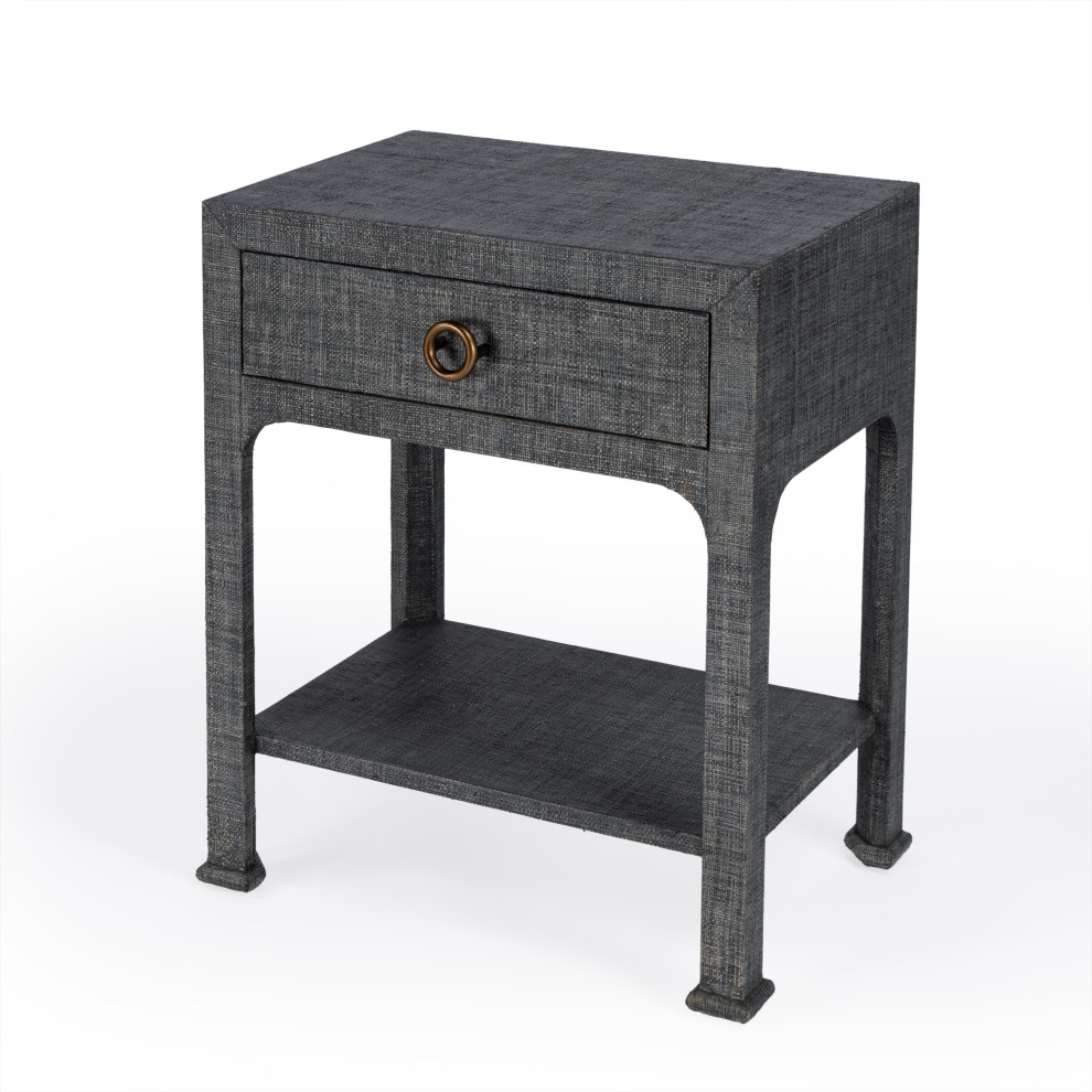 Chatham 1Drawer Raffia Nightstand Transitional Nightstands And