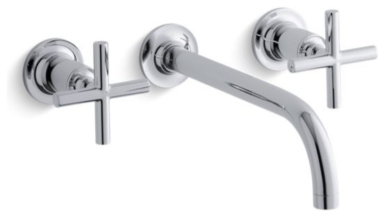 Kohler Purist Bathroom Faucet Trim & 9" 90-Degree Angle Spout, Polished Chrome