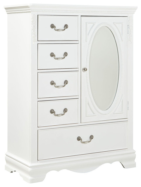 Standard Furniture Jessica 5 Drawer Kids Wardrobe In White
