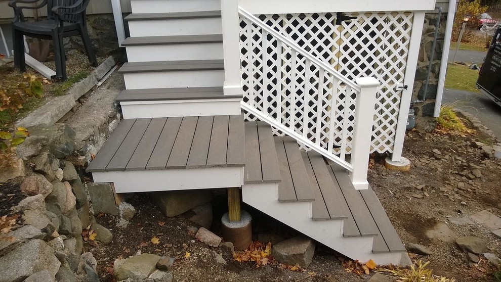 Deck - backyard balcony deck idea in Boston with no cover