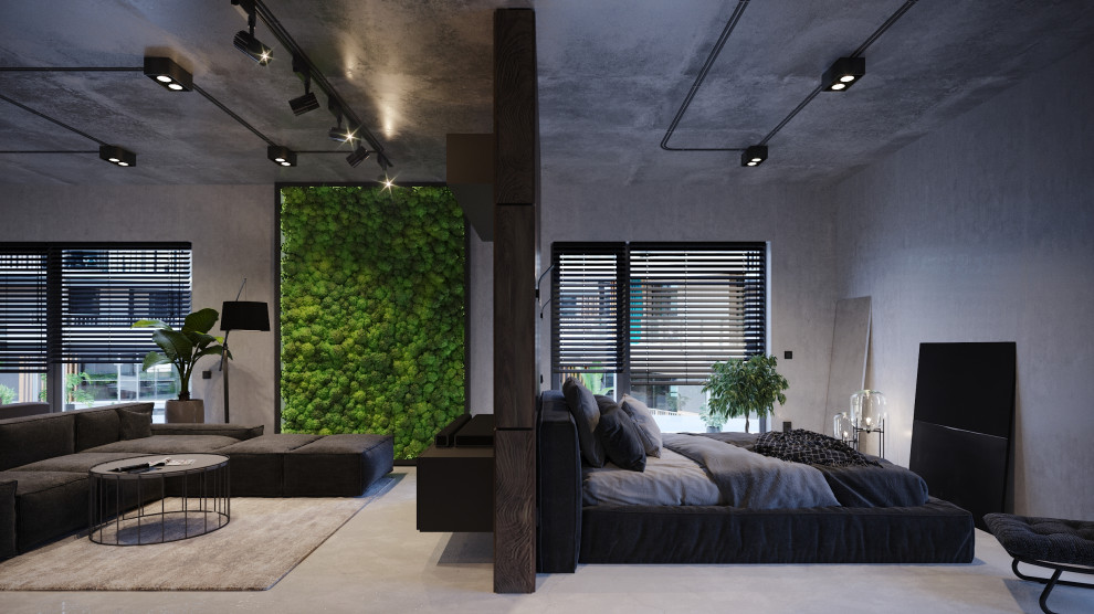 Интерьер квартиры в индустриальном стиле для холостяка