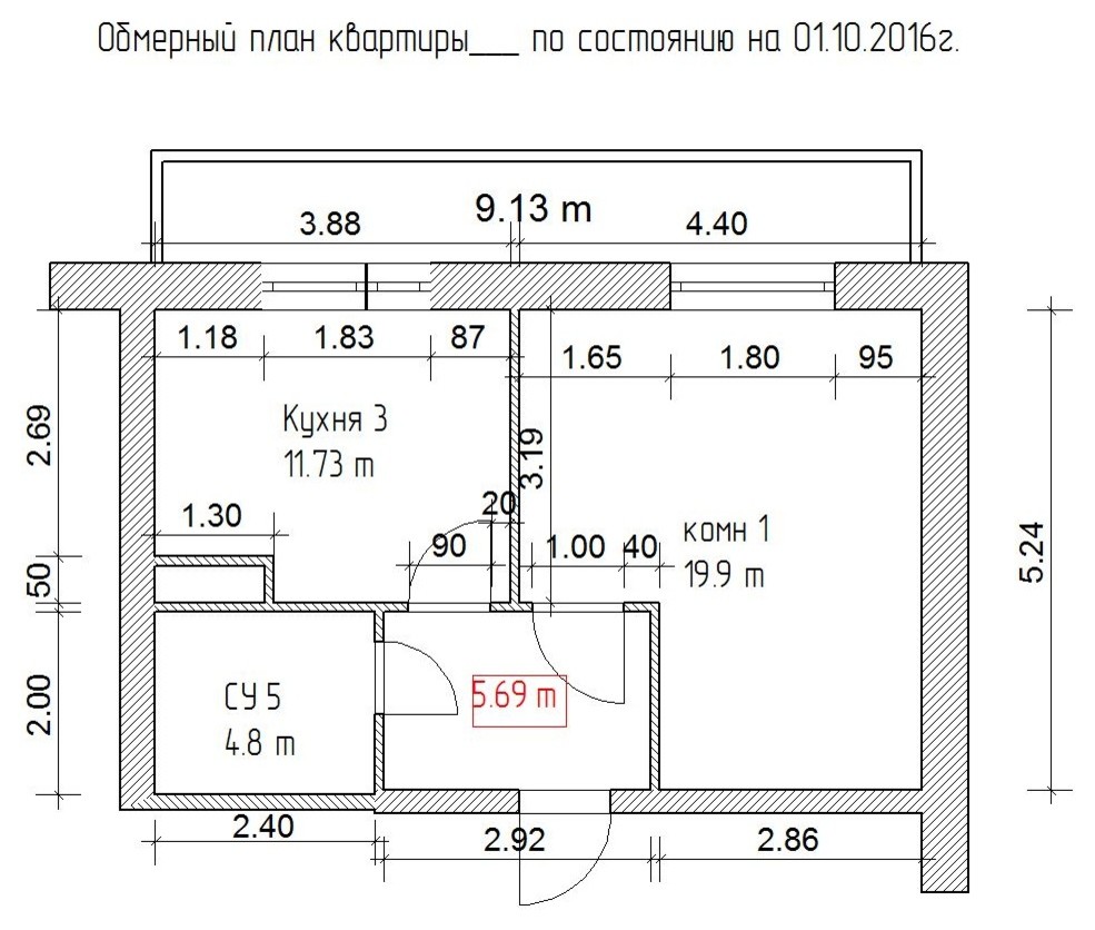 Перепланировка квартиры 50 м2