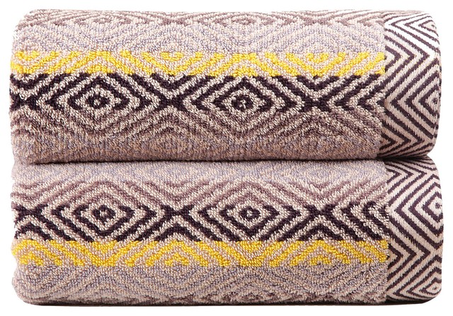 Cotton Beach Towel, Multicoloured, Diamonds