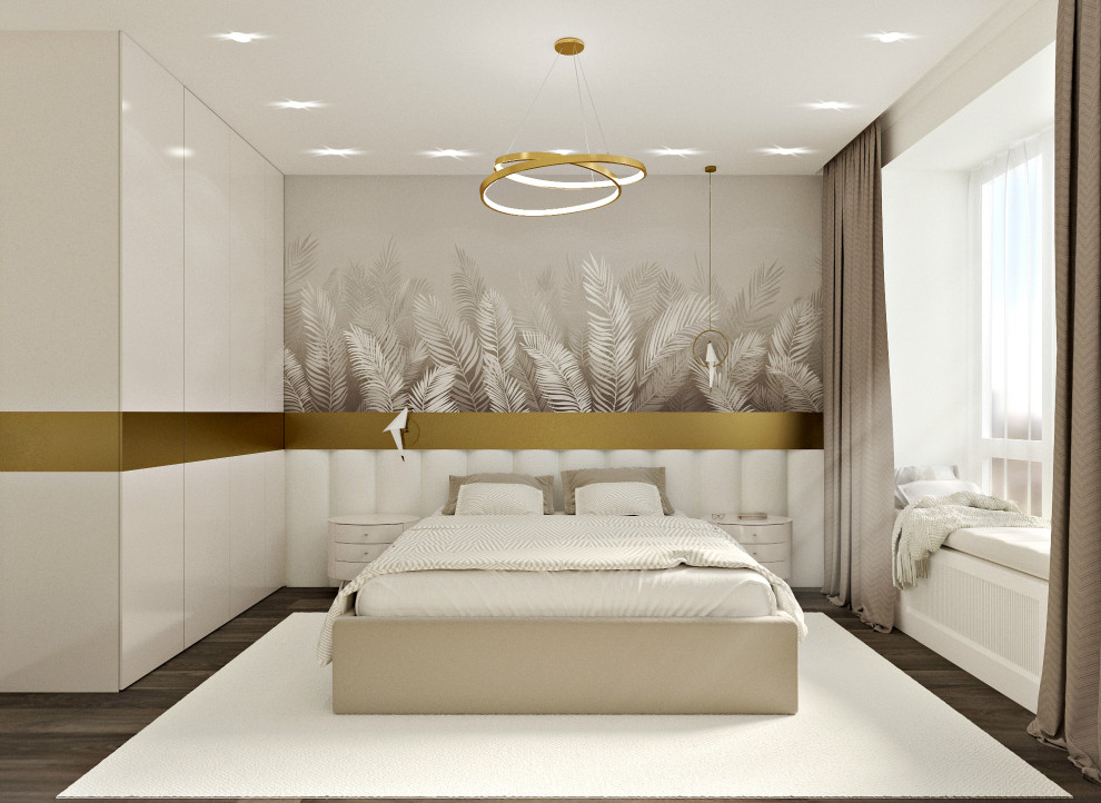 Спальня и кухня в светлых тонах