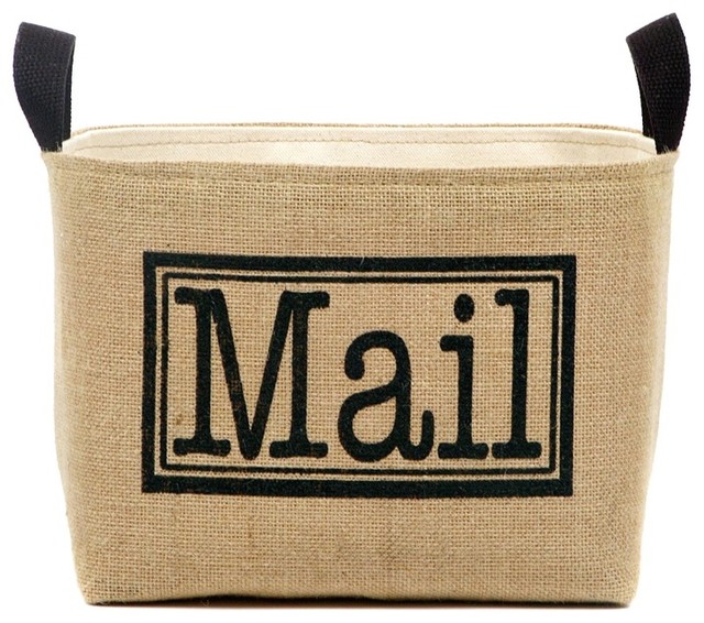 Mail Burlap Storage Bin Farmhouse Storage Bins And Boxes by A