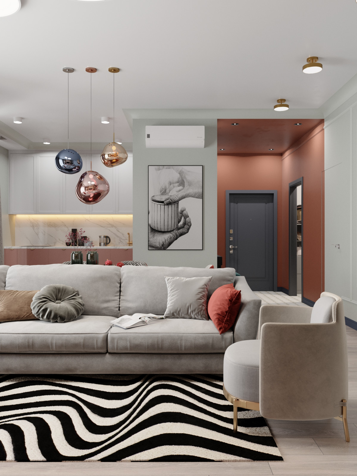 Квартира с ярким характером 120м2