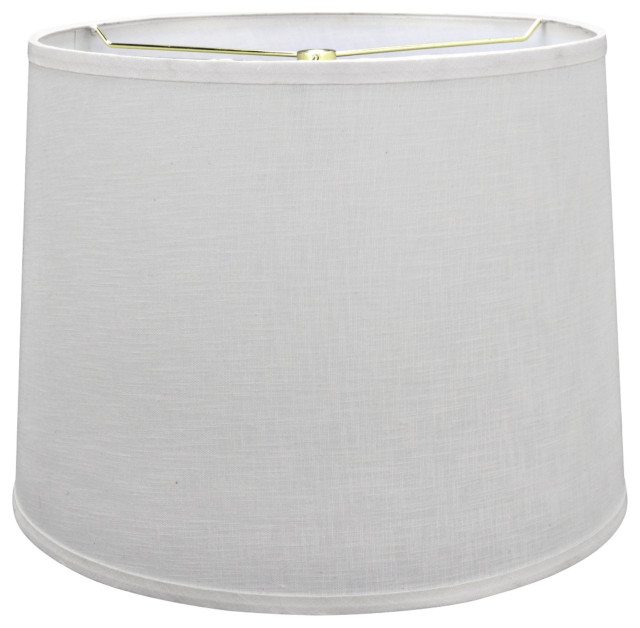 32054 Hardback Drum Shape Spider Lamp Shade, Off White, 14"x16"x12"