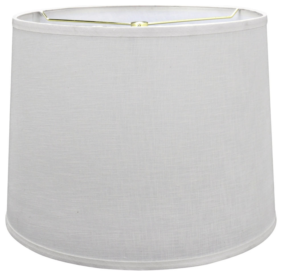 32054 Hardback Drum Shape Spider Lamp Shade, Off White, 14"x16"x12"