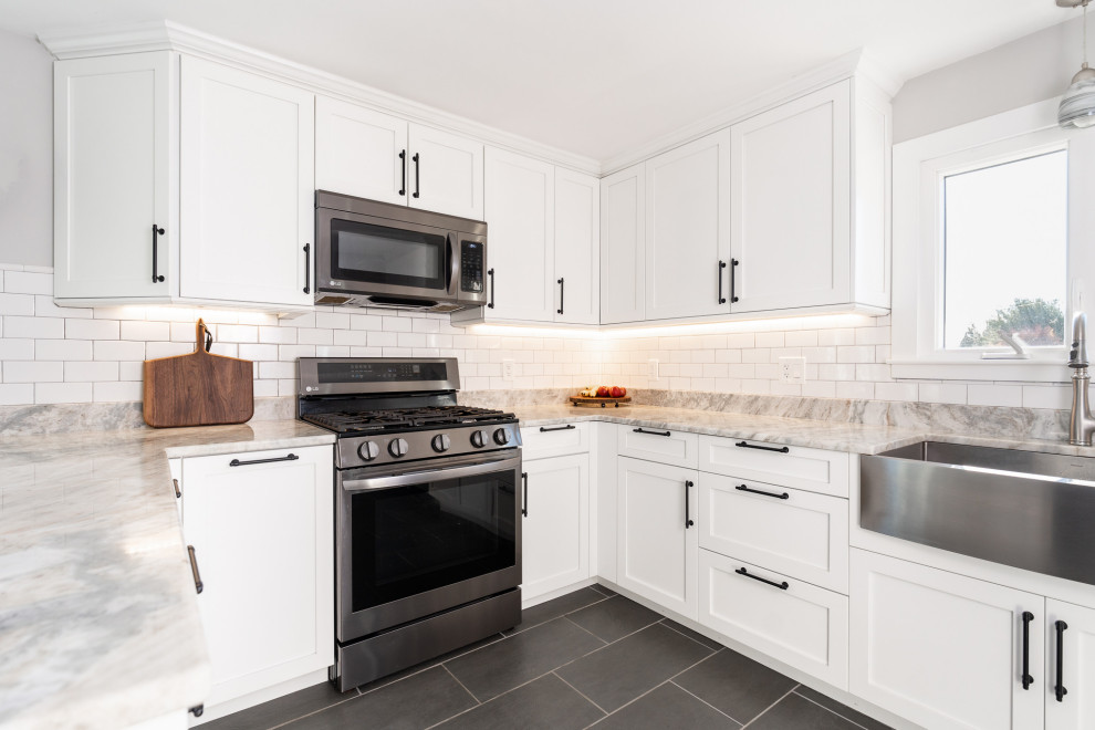 Example of a transitional kitchen design in Providence