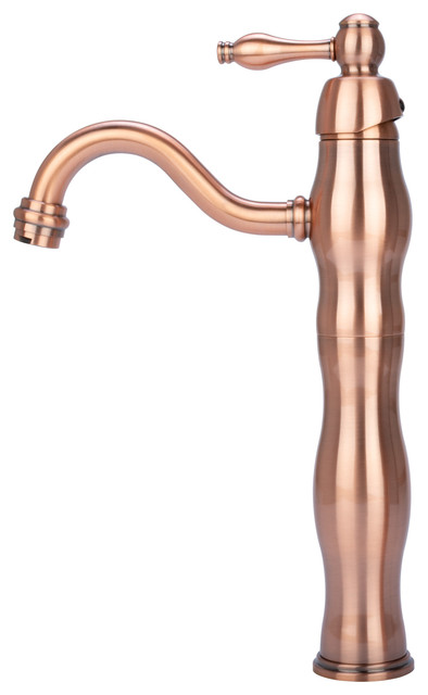 Victorian Vessel Sink Filler Faucet in Antique Copper - Traditional ...