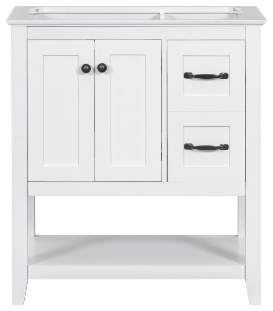 30" MDF Freestanding Bath Vanity Base Without Sink - Transitional ...