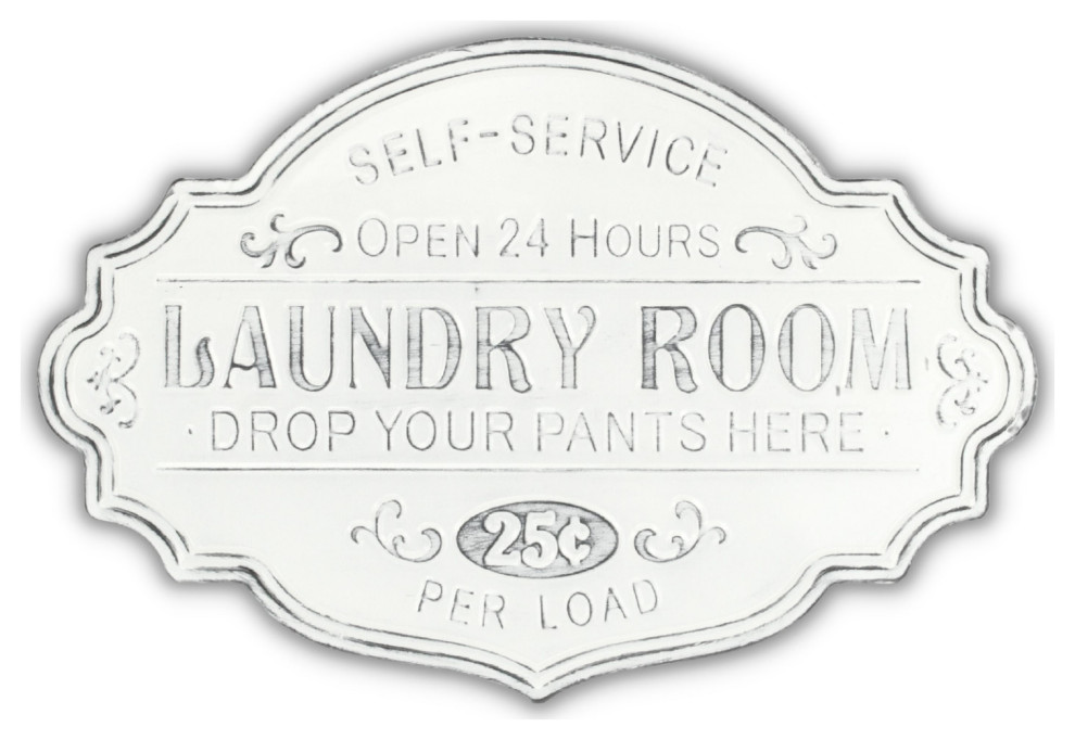 Enamel Finished Laundry Room Sign Contemporary Novelty Signs by