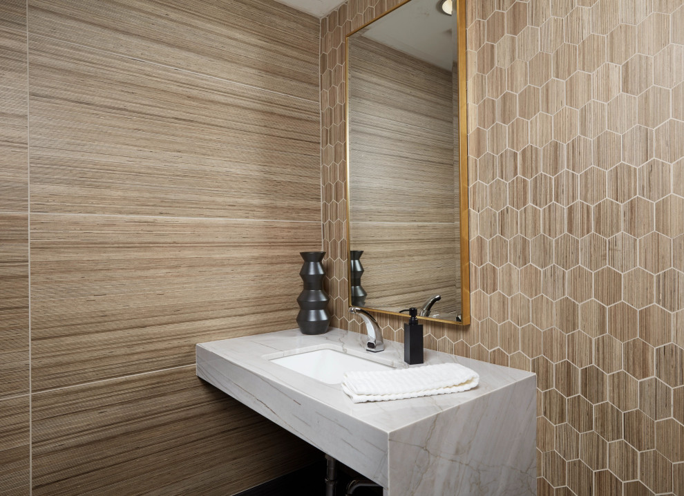 Shibusa Tortora Porcelain and Levezzi Quartzite Bathroom Modern Bathroom Phoenix by