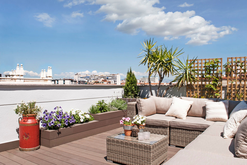 Modelo de terraza in azotea With jardín de macetas