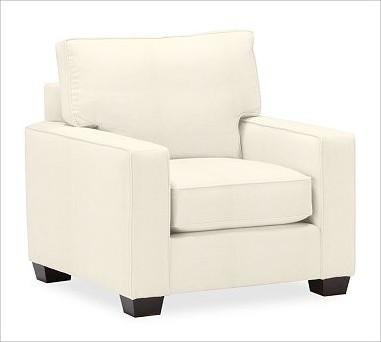 PB Comfort Square Upholstered Armchair, Box Cushion, Polyester Wrap Cushions, Ch