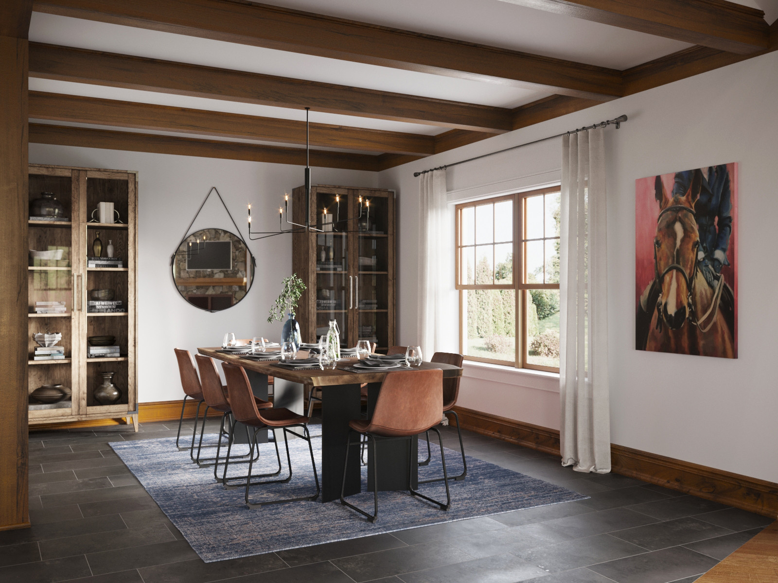 Apex NC  Farmhouse - Dining Room Rendering