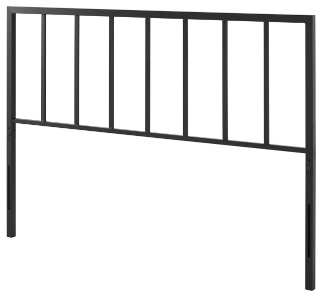 Headboard, King Size, Metal Steel, Black, Modern Contemporary, Bedroom