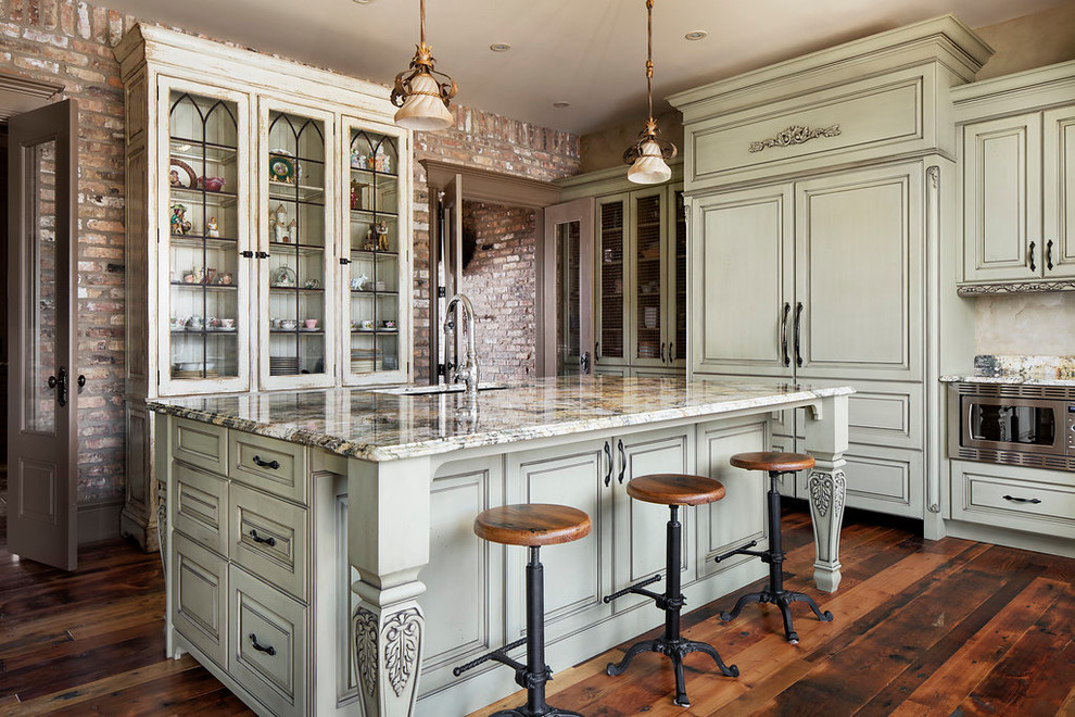 Example of a mountain style kitchen design in Calgary