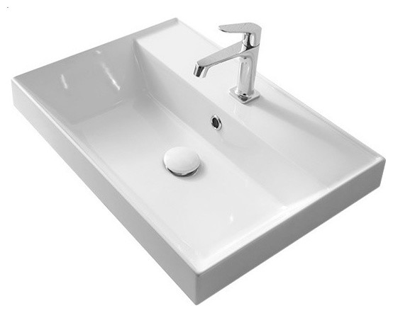 self rimmed bathroom sink