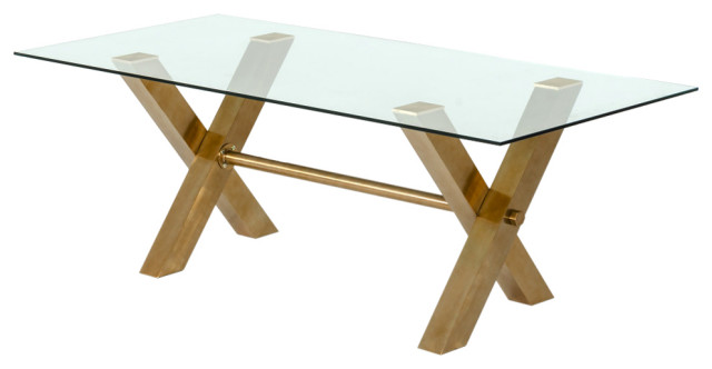 Modrest Dandy Golden and Glass Dining Table