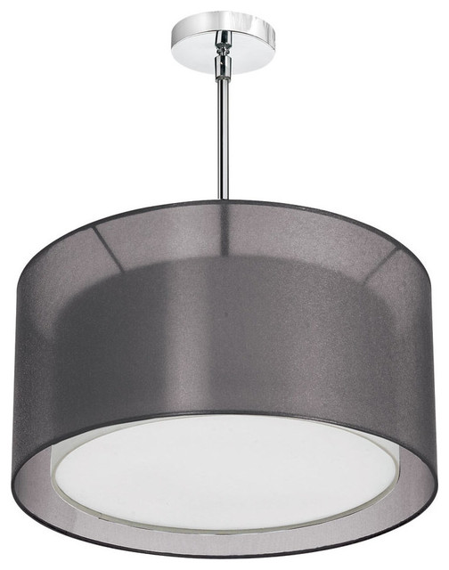 Dainolite Mel228 815 790 Sc 3 Light Double Drum Pendant Black White