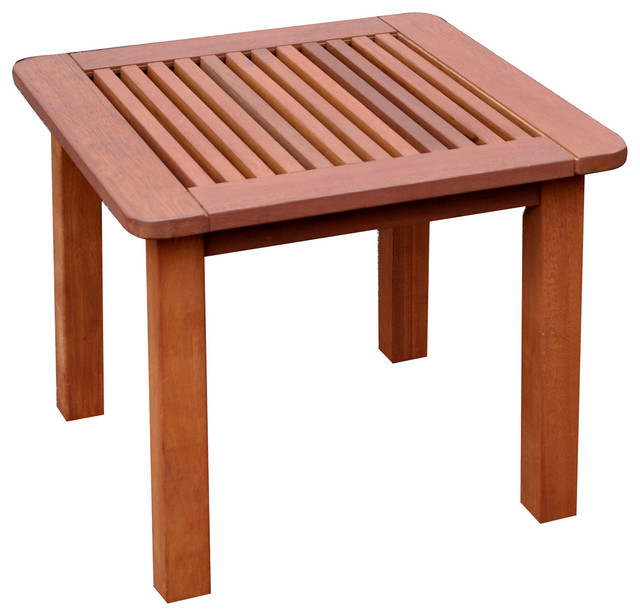 CorLiving Miramar Cinnamon Brown Hardwood Outdoor Side Table