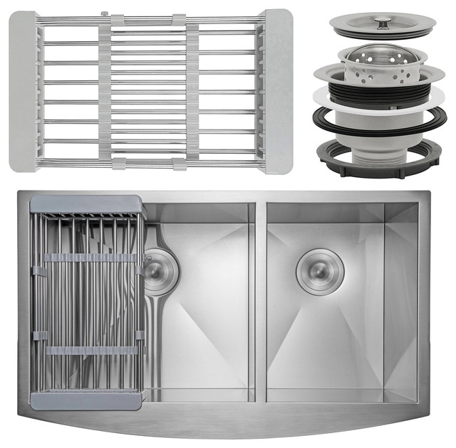 Akdy 33 X22 X9 A Farmhouse Stainless Steel Double Bowl