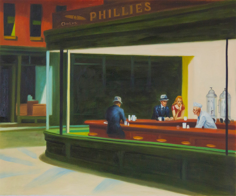 Nighthawks 1942 Traditional Paintings By OverstockArt Houzz   Home Design 