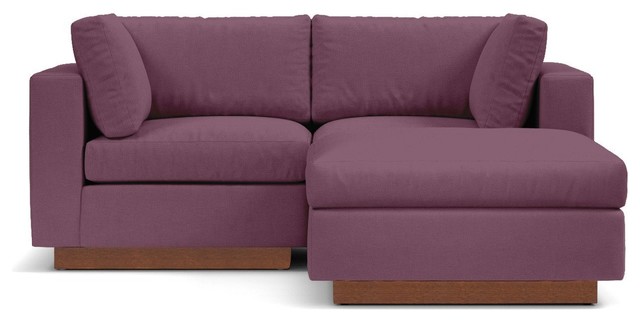 Taylor Plush 3 Piece Modular Reversible Chaise Sofa Amethyst