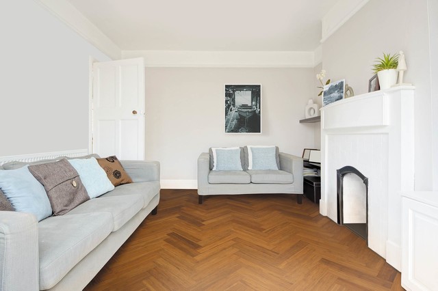 Solid Carbonised Strand Woven Parquet Block Bamboo contemporary-living-room