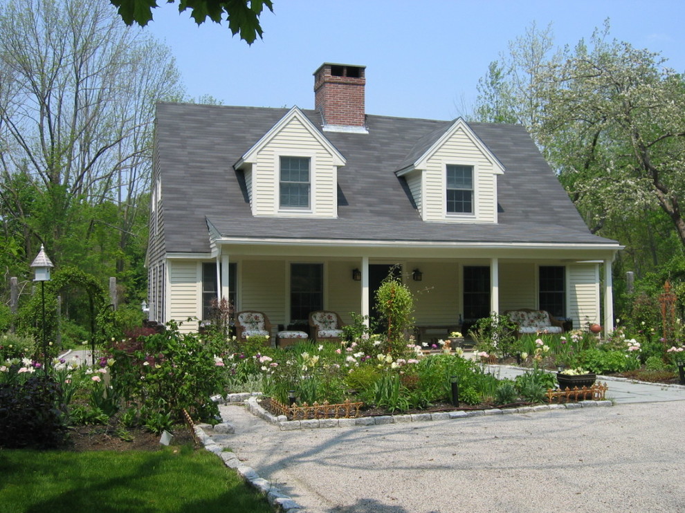 This is an example of a small contemporary two-storey exterior in Portland Maine.