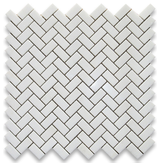 Stone Center Corp 12 X12 Thos White Herringbone Mosaic Tile 12 X12 Thos White Herringbone Mosaic Tile Polished Chip Size 5