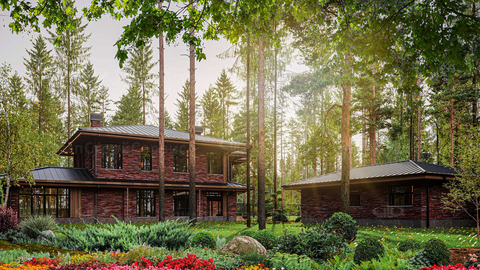 Большой двухэтажный коттедж «Ридли»