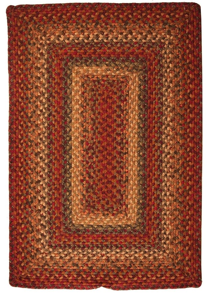 Braided Neverland Area Rug, Rectangle, Red-Green, 2'6"x9'