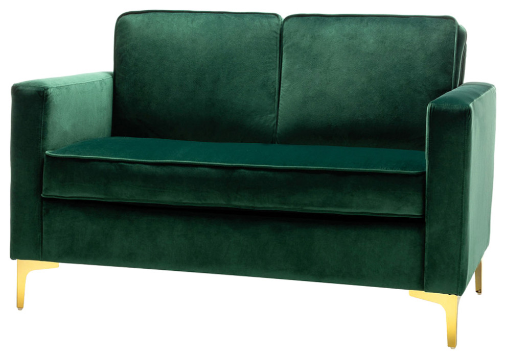Modern Upholstered Sofa With Loose Back, Green