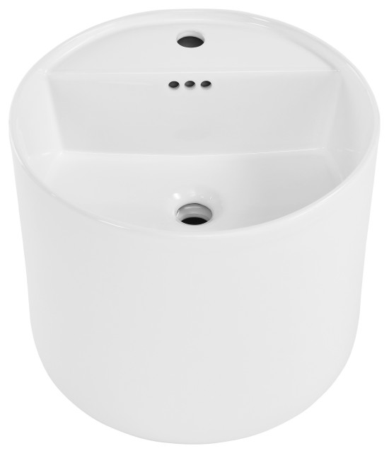 Monaco 18" Round WallMount Bathroom Sink Contemporary Bathroom Sinks by Swiss Madison Houzz
