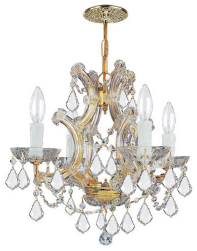 Crystorama 4474-GD-CL-SAQ Maria Theresa 4 Light Mini Chandeliers in Gold