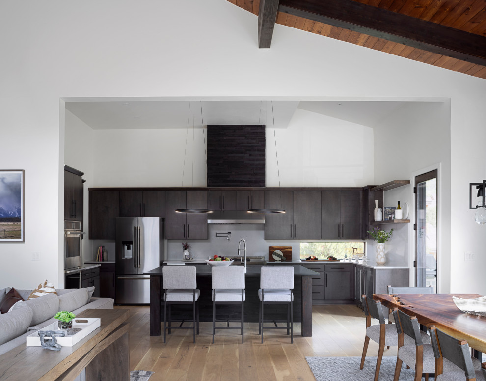 Inspiration for a rustic kitchen remodel in Denver