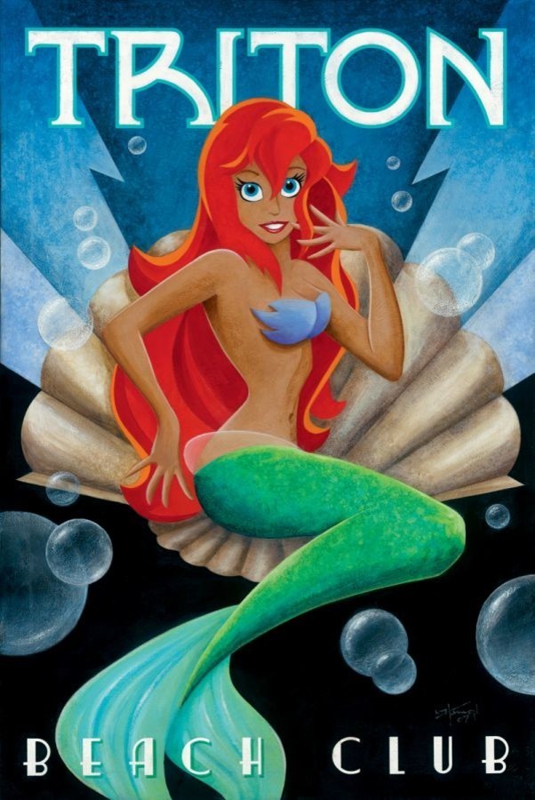 Disney Fine Art Triton Club by Mike Kungl, Gallery Wrapped Giclee