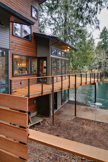McKenzie River Home contemporary-terrace
