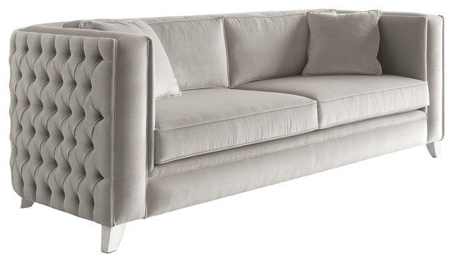Buttoned Velvet Finished Sofa, 2-Seat