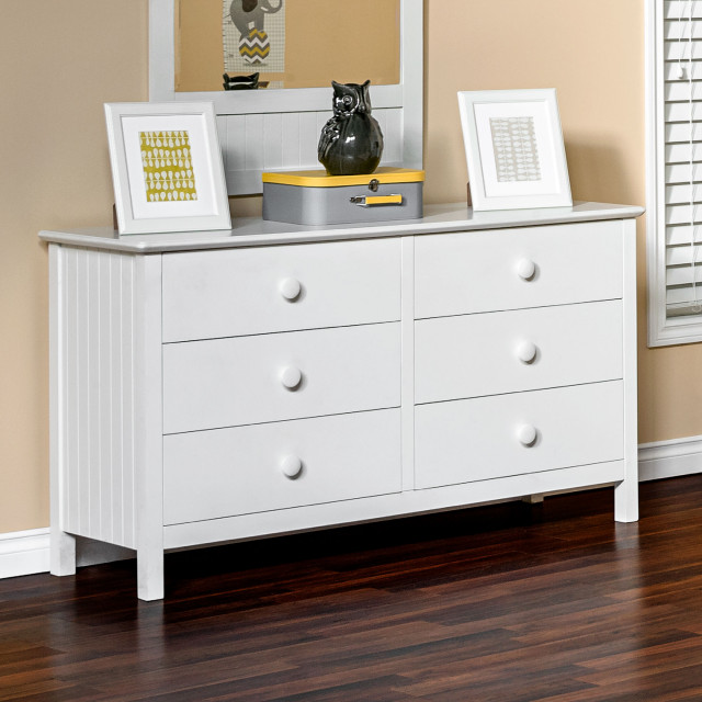 Dakota SixDrawer Dresser, Without Mirror Modern Wall Panels by