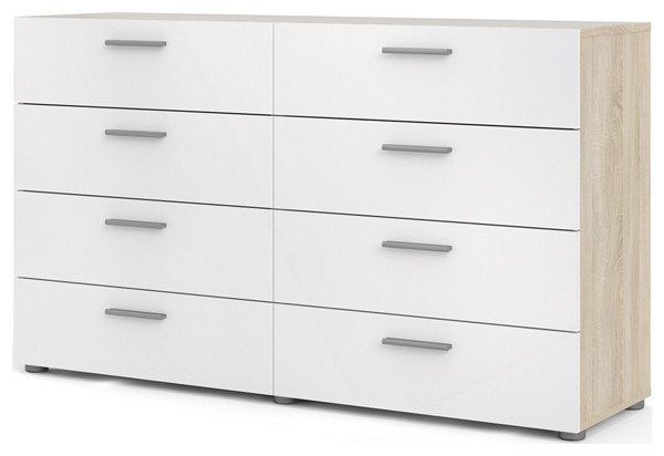 Pemberly Row Modern Engineered Wood 8 Drawer Double Dresser in Oak -  Transitional - Dressers - by Homesquare | Houzz