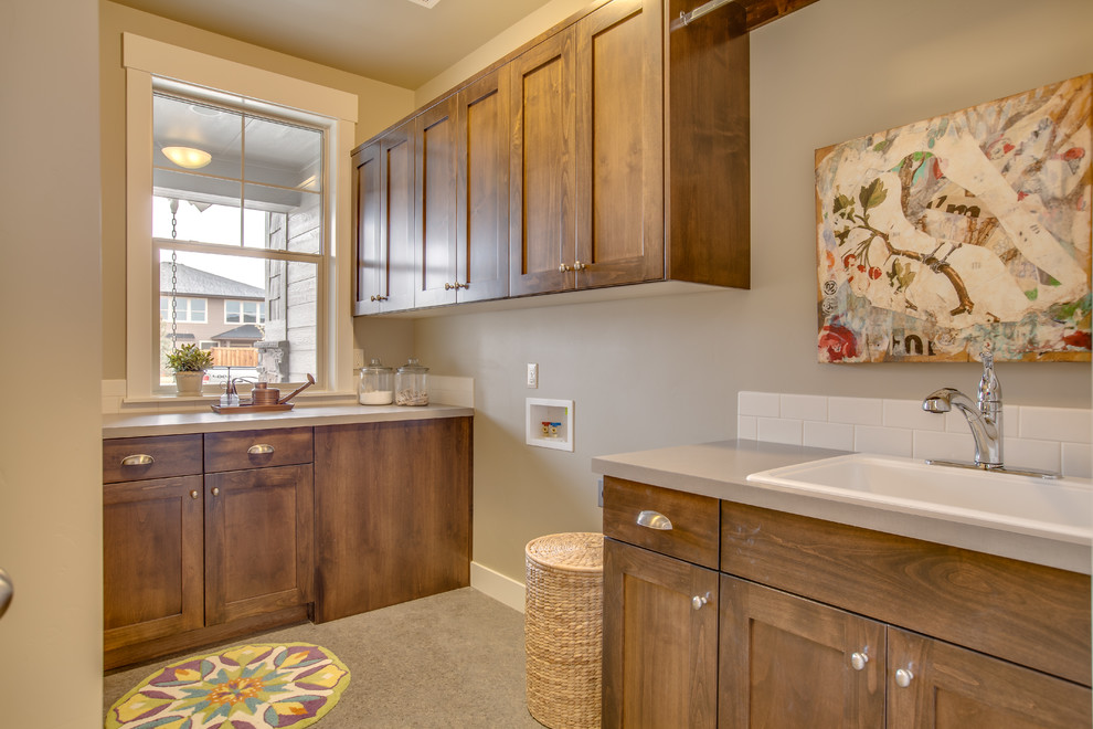 Design ideas for a traditional laundry room in Boise.