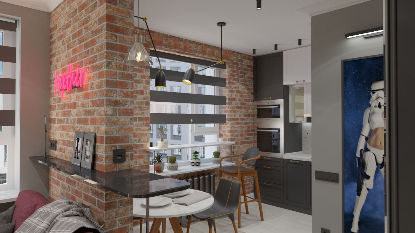 Из спальни на кухню