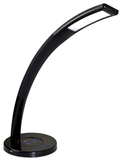 OttLite LED Cobra Desk Lamp with USB in Black