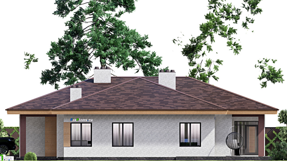 Проект одноэтажного дома 18х18м S233м2 F-15902