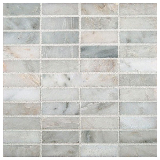 Arabescato Carrara Marble Mosaic, Full Sheet Sample, 12"x12"