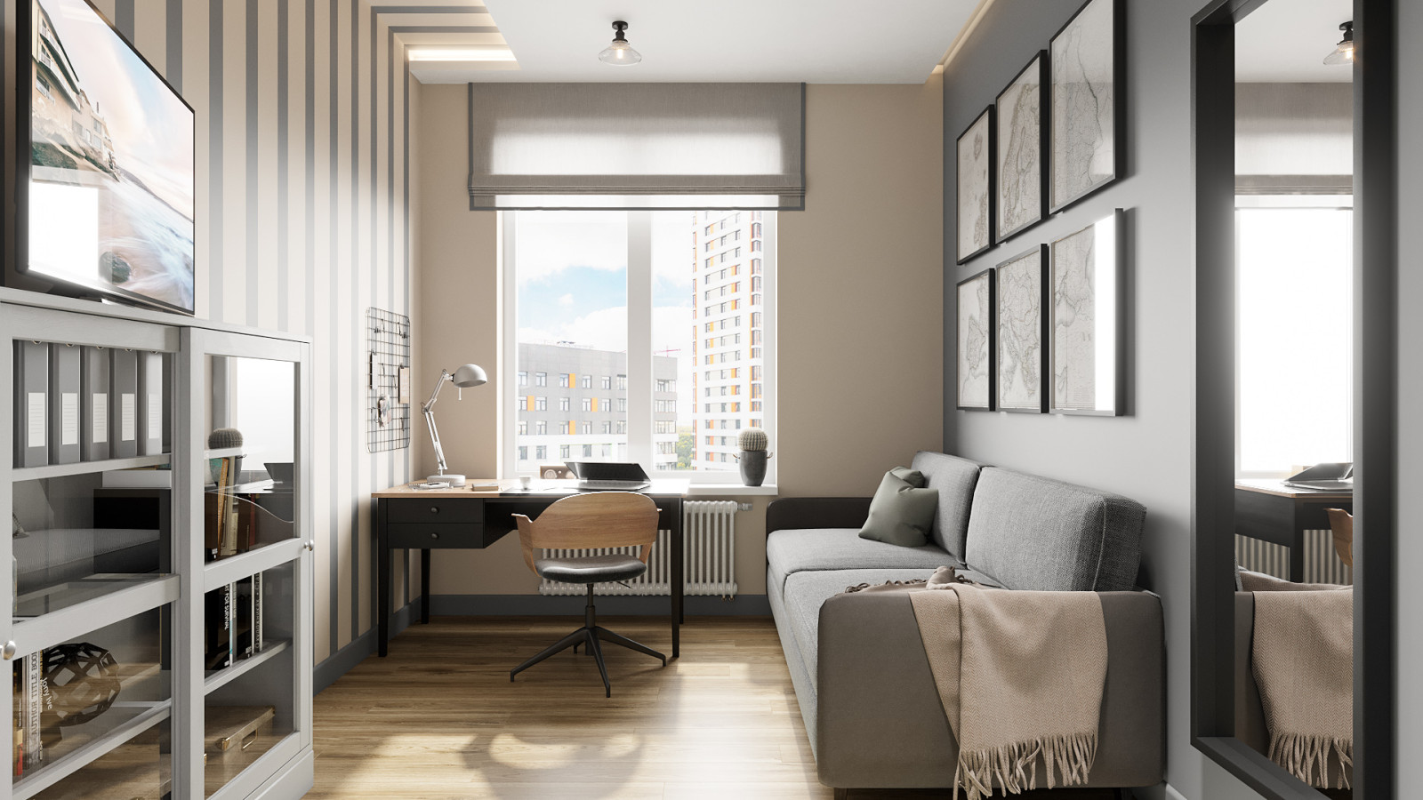 Кабинет с функцией гостевой комнаты